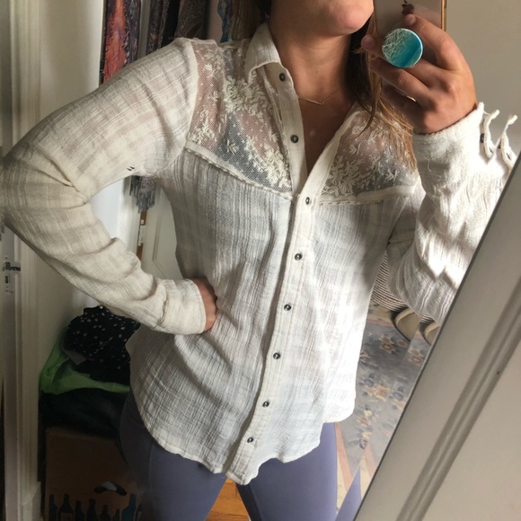 Free People Tops - ⭐️ free people - white button down blouse